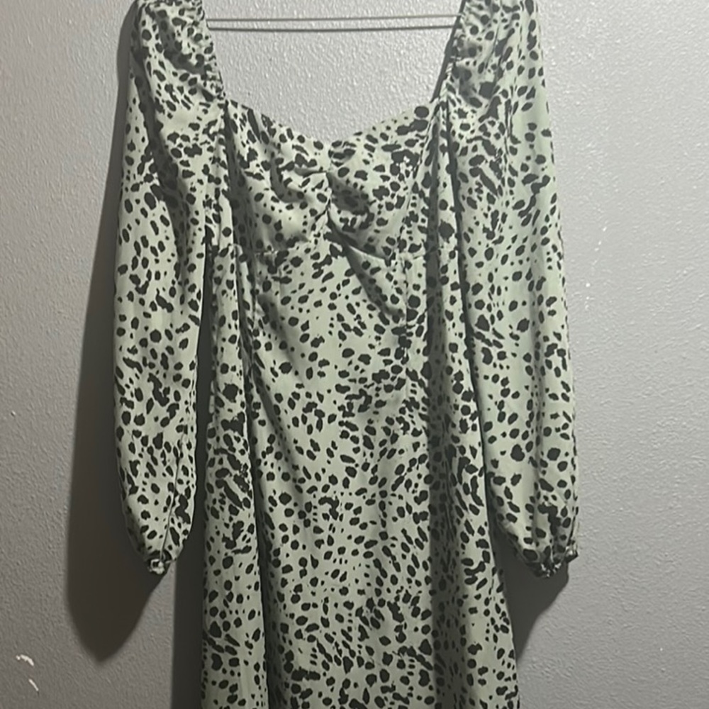 Missguided+ Green Long Sleeve Bishop Sundress